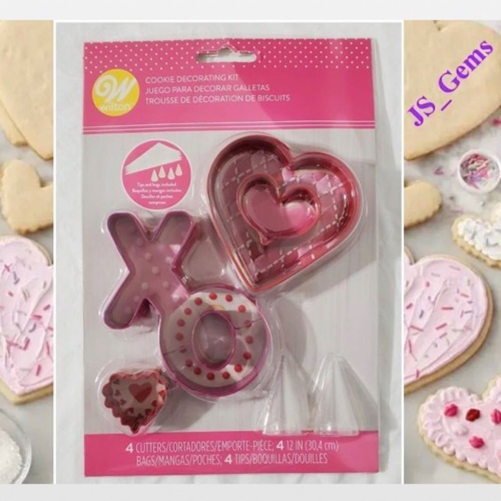 New Cookie Decorating Hearts & XO 12 Piece Kit